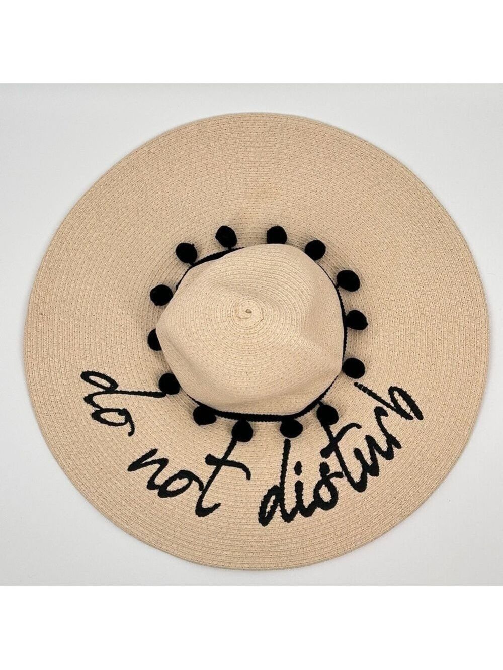 Coastalista Straw Wide Brim Hat Pom Pom NWT - Picture 9 of 14